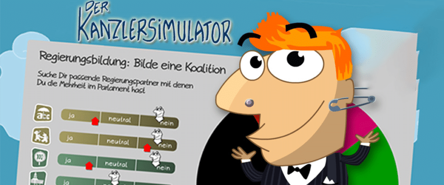 Screenshot von dem Online Game Kanzler:innensimulator